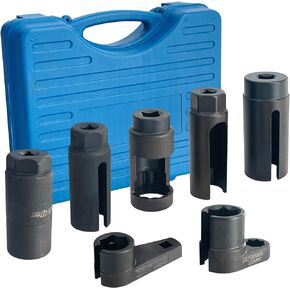 7Pcs Oxygen Sensor Socket Wrench Set, Automotive Oil Pressure Sending Unit Master Sensor Socket Tool Kit for Vehicles