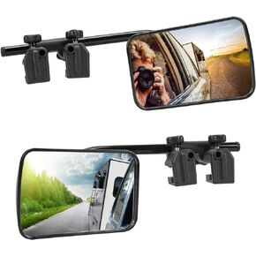 Clip-On Towing Mirrors Mirror Extenders for Towing Caravan Towing Mirrors for Towing Safe Rearview Mirror with Clamp for Cars Trailer Van SUV Trucks Touring (1 Pair)