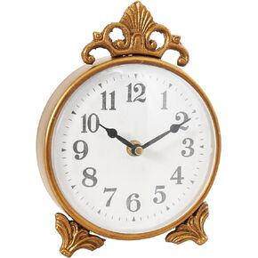 Deco 79 Metal Scroll Antique Style Clock, 6" x 2" x 9", Gold