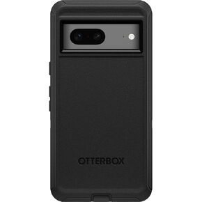 OtterBox Google Pixel 7 Defender Series Case - BLACK, rugged & durable, with port protection, includes holster clip kickstand