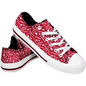 FOCO Nebraska Cornhuskers NCAA Womens Low Top Repeat Print Canvas Shoes - 7