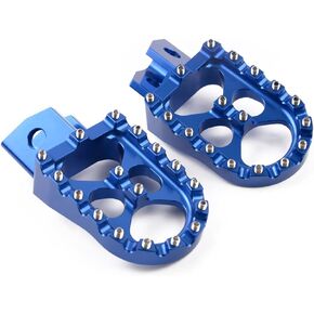 Motor-mh Wide CNC Motorcycle Foot Pegs Footrest for Yamaha PW50 1981-2019, PW80 1983-2017, TTR90 2000-2003, TW200 1987-2020 Blue