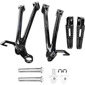 Motorcycle Front Foot Pegs Bracket Set Fits for suzuki GSX-R1000 2009-2017, GSXR600/GSXR750 2011-2018 (Front -Black-2)