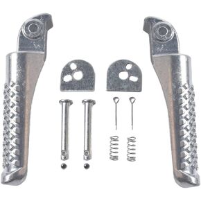 Foot Pegs Footrest Bracket Set Assembly For Coleman BT200X CT200U Trail 200 CT200U-EX CT100U Trail 100 196cc 6.5hp Powersports Motor Mini Bike Left Right Silver 2 pack Parts