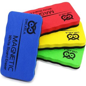 OWLKELA Magnetic Whiteboard Eraser, Dry Eraser Board Erasers, Dry Erasers for White Board, Whiteboard Erasers for Classroom, 4 Pack, Perfect for Home, College and Office Use