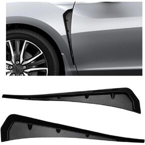 2PCS Car Fender Side Vents Decoration Strip, Carbon Fiber Texture Exterior Accessories, Air Flow Intake Hole Grille, Side Fender Vent Decoration Strip, Side Fender Vent Cover Trim (Carbon Fiber Black)