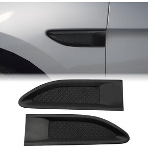 JERBOR قطعتان من فتحات جانبية لحاجز السيارة لعام 2013-2019 Ford Taurus، ملصقات زخرفية للحاجز، جناح ABS، ملحقات خارجية للسيارات بفتحة تدفق الهواء (أسود)