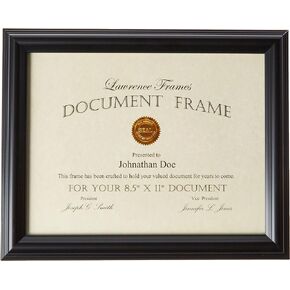 Lawrence Frames 185111 Walnut and Gold Document Picture Frame, 11 by 14-Inch