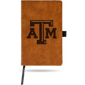 Rico Industries NCAA Texas A&M Aggies Brown Laser Engraved Small Notepad Jounral/Notepad 8.25" x 5.25"- Office Accessory