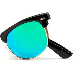 Cyxus Foldable Sunglasses Half Rim Folding Sunglasses Classic Polarized UV400 Shades For Men Women 1015