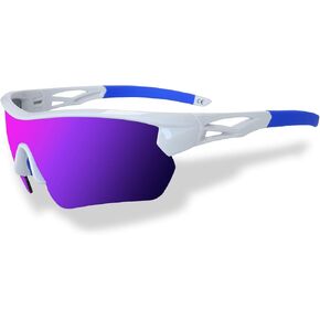 Polarized Sports Sunglasses,Cycling Glasses Men UV400 with 5 Interchangeable Lenes in Kuwait
