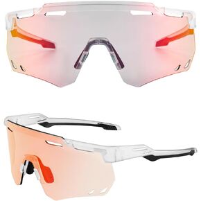 ROCKBROS Cycling Glasses, Photochromic Sports Sunglasses for Men Woman, UV Protection Biking Sunglasses