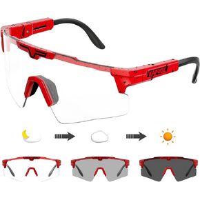 KAPVOE Photochromic Cycling Glasses Sports Sunglasses Mountain Bike Gasses Clear MTB Glasses Men Women Bicycle Riding Glasses