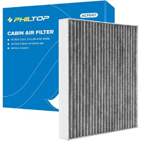PHILTOP ACF047 (CF12160) Premium Cabin Air Filter, Replacement for Kona (2018-2021), Tucson (2016-2021), Venue (2020-2021), Seltos (2021), Soul (2020-2021), Sportage (2017-2022)