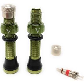 Tubeless Schrader Valve - Alloy - Pair - Choose Color and Size (40mm or 46mm)