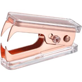 MECCANIXITY Staple Remover Tool, Staplers Puller with Acrylic Body Metal Jaws for Office Home Desktop Accessories Rose Gold Pack of 2