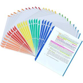 Sheet Protectors, Color Edge Plastic Sheet Protectors for 3 Ring Binder, Clear Binder Sheet Protectors, Page Protectors, Protective Sheets for Paper, Heavy Duty Sheet Protectors for School Office