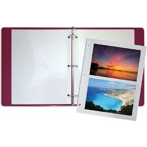 Better Office Products 50 Count Photo Mounting Sheets, 11 x 9 Inches, Double-Sided, 3-Hole Punched, Refill Photo Album Sheets, Replacement Photo Album Sheets, Box of 50