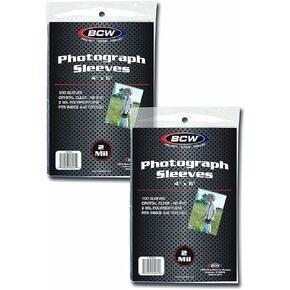 BCW 4X6 Photograph Sleeves - 200 ct | Premium Archival Quality Crystal Clear Polypropylene | Acid-Free Photo Sleeves | Clear Sleeves for Art Prints, Postcards, Pictures and More!