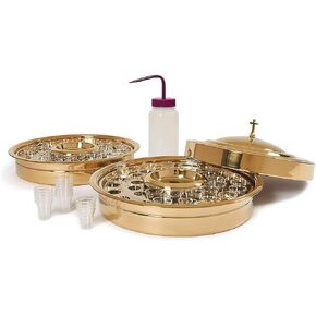 RW Brass Starter Kit: Stainless Steel Communion Service / Communion Cup Filler / Smooth-Rim Plastic Cups