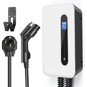 LEFANEV 40A EV Charger Level 2 Station,9.6KW NEMA14-50 Wall Electric Vehicle Charging Station for Electric and Hybrid Vehicles with 20ft Charging Cable
