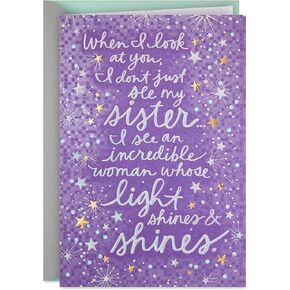 Hallmark Card for Sister for Birthday, Thinking of You, Congrats, or Any Occasion (Love and Pride)