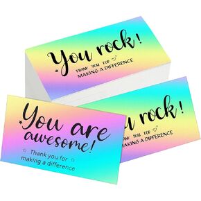 180 Pieces Appreciation Cards You Are Awesome Cards Reflective Holographic Silver Thank You Note Cards Recognition Postcards for Employees, Volunteers, Nurses, Doctor, Teachers, Students, 2 x 3.6 Inch in Kuwait