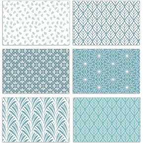 Better Office Products 100-Pack All Occasion Greeting Cards, Assorted Blank Note Cards, 4 x 6 inch, 6 Blue Hue Floral Designs, Blank Inside, with Envelopes, 100 Pack