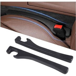 Car Seat Gap Filler 2 Pack, Universal Fit PU Leather Car Seat Gap Plug to Fill The Gap Between Seat and Console, Car Seat Crevice Blocker Stop Things from Dropping