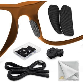 Glasses Nose Grips Non Slip - 6 Pairs (Onyx) Silicone Eyeglass Nose Pads Anti Slip - 1mm x 7mm x 16mm Adhesive Nose Pads Glasses for Comfort - Sunglass Nose Pads Cushion - Glasses Bridge Accessories
