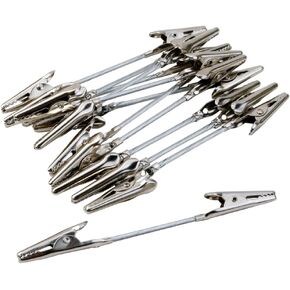 12 Pieces Alligator Clip Double Head Alligator Clip Memo Clip Holders Photo Picture Note Holders Metal Wire Clips Clamps Number Card Holder Clips, Silver