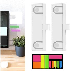 قطعتان من حامل مستندات الشاشة متعدد الوظائف، لوح أكريليك شفاف مع مشابك، لوحة رسائل سطح المكتب للمكتب مع مذكرة لاصقة، رمادي in Kuwait