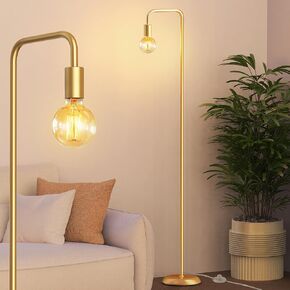 مصباح أرضي صناعي من QiMH لغرفة المعيشة، مصابيح معدنية قائمة للمزرعة، مصباح طويل حديث لديكور المنزل في غرفة النوم (مقبس E26، مفتاح القدم) in Kuwait