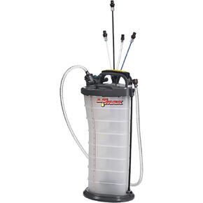 LUMAX LX-1314 Gold/Silver Manual/Pneumatic 2-in-1 Fluid Extractor (2.6G 10L Capacity). Suitable for Brake Fluid, Engine Oil, Gear Oil, Transmission Fluid, Water, etc.