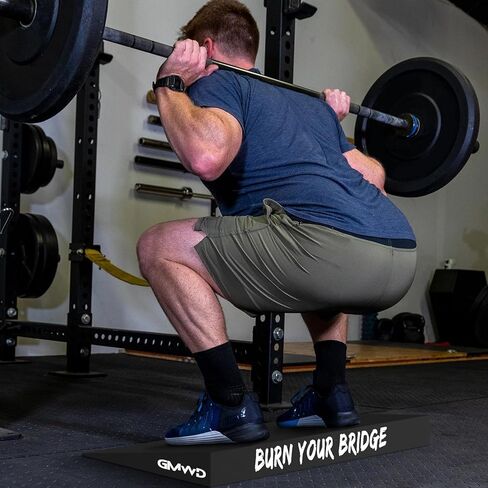 إسفين القرفصاء من GMWD، رفع الكعب المائل للقوة والركبتين فوق أصابع القدم، لوح مائل لتمدد ربلة الساق، كعب عريض متين مرتفع لرفع الأثقال والحركة in Kuwait