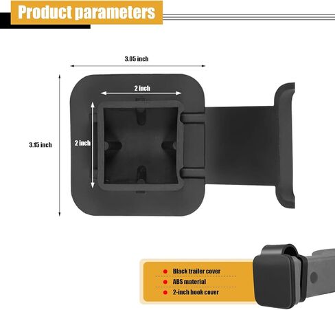 قطعة واحدة من غطاء وصلة وصلة المقطورة، غطاء وصلة مقطورة مطاطي مقاوم للماء بطول 2 بوصة، إدراج غطاء وصلة مقطورة عالمي لشاحنة ATV UTV SUV (أسود) in Kuwait