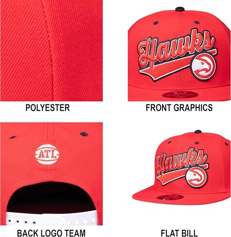 قبعة بيسبول Ultra Game NBA Boys 8-20 Snap Back ثلاثية الأبعاد مطرزة بشعار الفريق in Kuwait