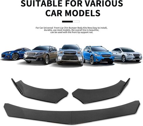 Front Bumper Lip Spoiler, Car Universal Adjustable Spoiler Splitter Diffuser Protector, Compatible with Honda Accord Civic Ford Chevy Honda BMW Toyota Hyundai Kona Volkswagen MK5 MK6 Mazda in Saudi Arabia
