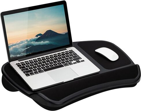 مكتب كمبيوتر محمول LapGear XL مع وسادات ماوس مزدوجة ومسند للمعصم، لليد اليسرى واليمنى - أسود - يناسب أجهزة الكمبيوتر المحمولة حتى 15.6 بوصة - الطراز رقم 45592 in Kuwait