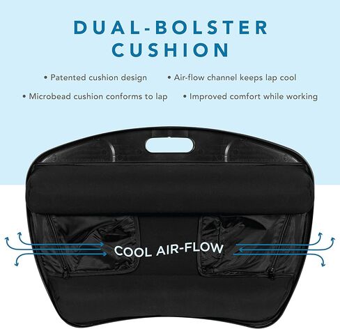 مكتب كمبيوتر محمول LapGear XL مع وسادات ماوس مزدوجة ومسند للمعصم، لليد اليسرى واليمنى - أسود - يناسب أجهزة الكمبيوتر المحمولة حتى 15.6 بوصة - الطراز رقم 45592 in Kuwait