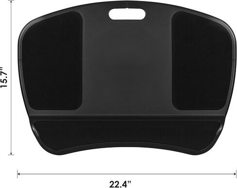 مكتب كمبيوتر محمول LapGear XL مع وسادات ماوس مزدوجة ومسند للمعصم، لليد اليسرى واليمنى - أسود - يناسب أجهزة الكمبيوتر المحمولة حتى 15.6 بوصة - الطراز رقم 45592 in Kuwait