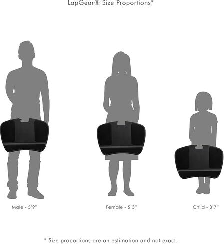 مكتب كمبيوتر محمول LapGear XL مع وسادات ماوس مزدوجة ومسند للمعصم، لليد اليسرى واليمنى - أسود - يناسب أجهزة الكمبيوتر المحمولة حتى 15.6 بوصة - الطراز رقم 45592 in Kuwait