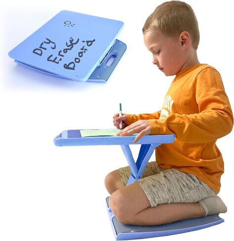 Sturdy & Foldable Kids Lap and Floor Desk – Great for Drawing, Reading & Craft with Comfortable Cushion - Unique Adjustable Design for Extra Legroom & Converts to Standing Desk (Portable for Travel) in Saudi Arabia