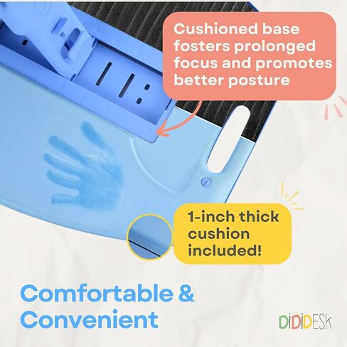 Sturdy & Foldable Kids Lap and Floor Desk – Great for Drawing, Reading & Craft with Comfortable Cushion - Unique Adjustable Design for Extra Legroom & Converts to Standing Desk (Portable for Travel) in Saudi Arabia