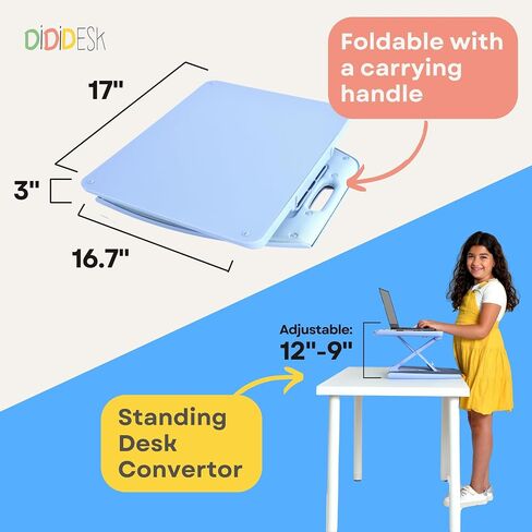 Sturdy & Foldable Kids Lap and Floor Desk – Great for Drawing, Reading & Craft with Comfortable Cushion - Unique Adjustable Design for Extra Legroom & Converts to Standing Desk (Portable for Travel) in Saudi Arabia