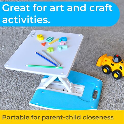 Sturdy & Foldable Kids Lap and Floor Desk – Great for Drawing, Reading & Craft with Comfortable Cushion - Unique Adjustable Design for Extra Legroom & Converts to Standing Desk (Portable for Travel) in Saudi Arabia