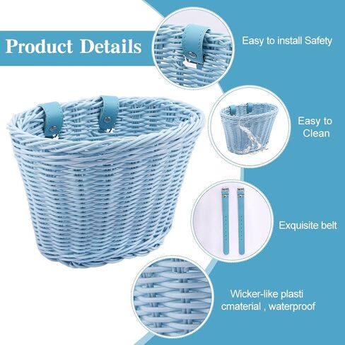 مجموعة سلال دراجات الأطفال، سلة دراجة للأطفال بمقبض أمامي مع أشرطة قابلة للتعديل مع ملصقات شرابات ملونة على شكل جرس دراجة ديزي، مجموعة تزيين الدراجة DIY للأطفال الأولاد والبنات in Kuwait