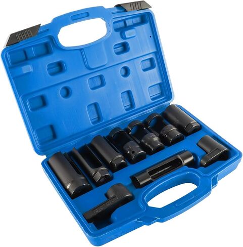10pcs Sensor Socket Set Sensor Oil Pressure Sending Unit Socket Set 1/2" and 3/8" Square Drive in Saudi Arabia