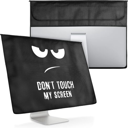 kwmobile Cover Compatible with 27-28" Monitor - with Extra Storage - Meow Cat Grey/Black in Saudi Arabia