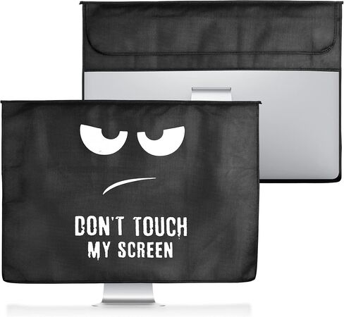 kwmobile Cover Compatible with 27-28" Monitor - with Extra Storage - Meow Cat Grey/Black in Saudi Arabia